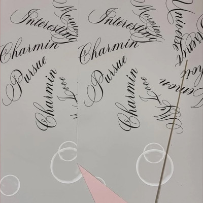 Упак.материал флорист пленка "Кокетка" Бежевый с розовым 58*58см, 65мкр, 20 листов