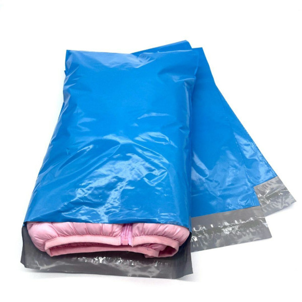 Курьерские пакеты СИНИЙ (глянцевый) 400 * 500 + 40мм(клеевой клапан) 100шт./уп.