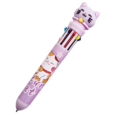 ТДИ, Ручка шариковая автоматическая, десятицветная, FORTUNE CAT  КИТАЙ