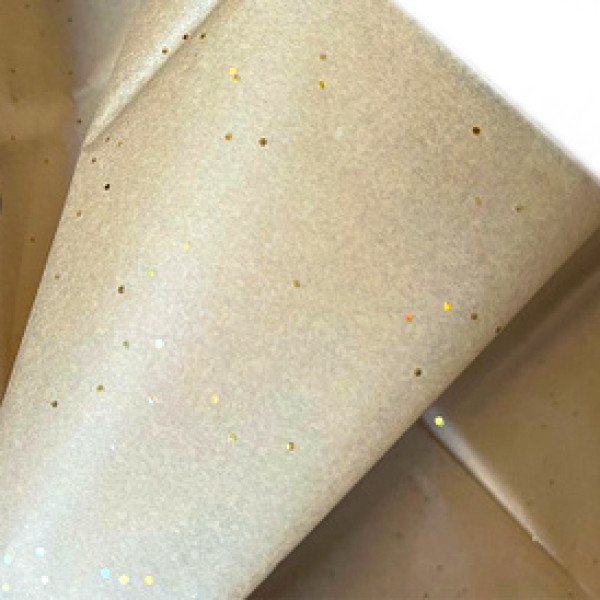 Бумага "Тишью" с блестками Темно-бежевый 50*66 10л