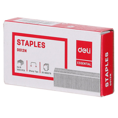 Скобы для степлера №24/6, deli, 1000шт