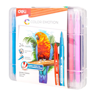 ТДИ, Фломастеры 24 цветов в пластиковым пенале, КИТАЙ