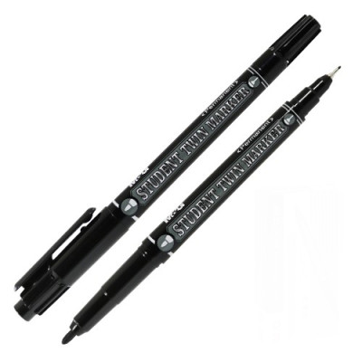 Маркер перманентный двусторонний черный, TWIN КИТАЙ APMV7471