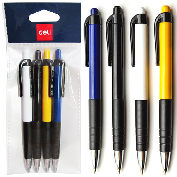 Набор ручек автоматических 4 штуки в блистере