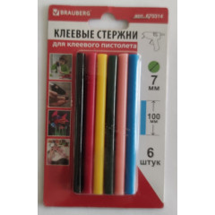 ТДИ, Клей для клеевого пистолета 7/100м, цветные(6шт/уп)