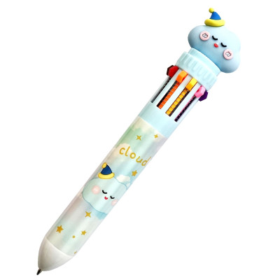 ТДИ, Ручка шариковая автоматическая, десятицветная, CLOUD, КИТАЙ