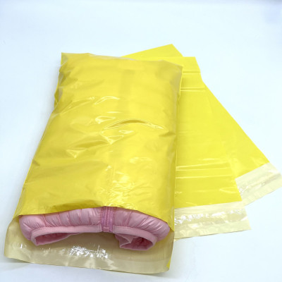 Курьерские пакеты ЖЁЛТЫЙ (глянцевый) 450 * 550 + 40мм(клеевой клапан) 100шт./уп. фото