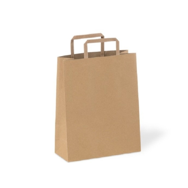 Пакет бумажный с плоской руч. ПД 320*200*370 б/п, Крафт