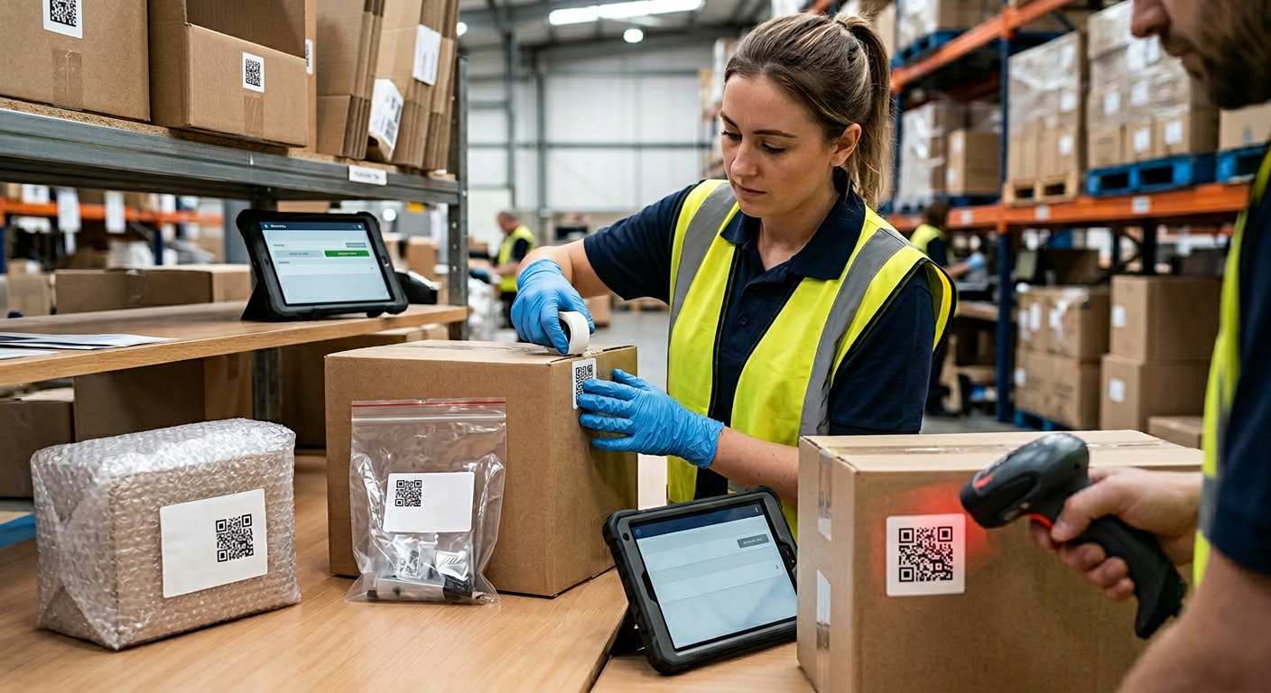 упаковывание на складе маркетплейса